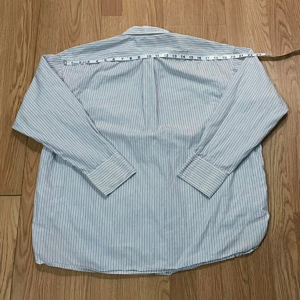 J.Crew Women’s 14 Long Sleeve Button Up Shirt White Striped Relaxed Preppy